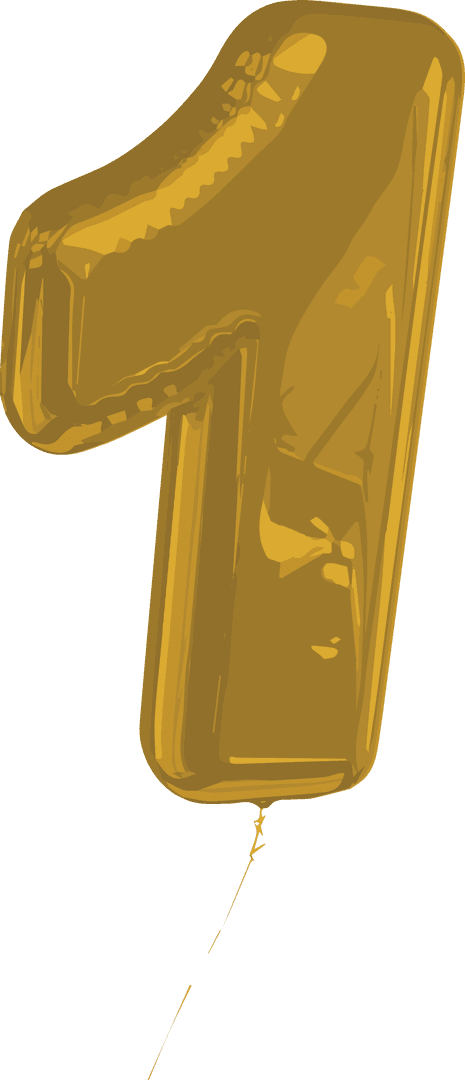 Transparent Gold Foil Number One Balloon Vector