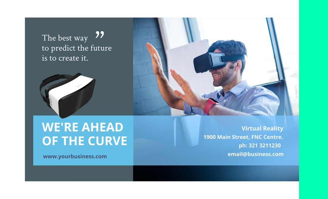 Man Using VR Headset for Innovation and Virtual Experience - Download Free Stock Templates Pikwizard.com