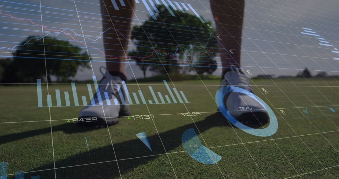 Golf Sports Technology on Putting Green with Data Visualization