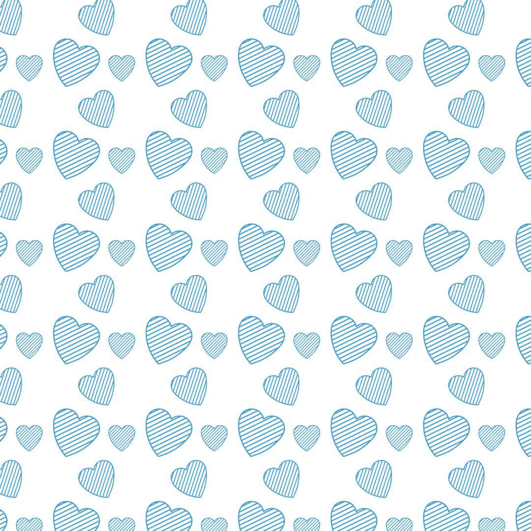 Blue Hearts Pattern Transparent Background Vector Illustration