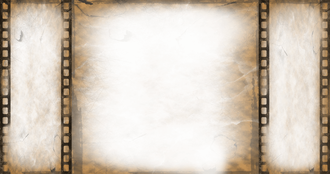 Distressed Film Strip On Transparent Background Concept