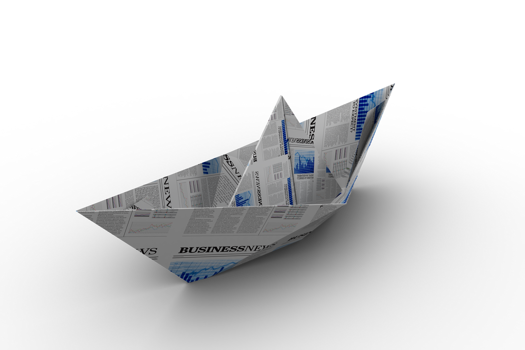 Transparent Newspaper Page Folded into Craft Boat Shape on Isolated Background - Download Free Stock Images Pikwizard.com