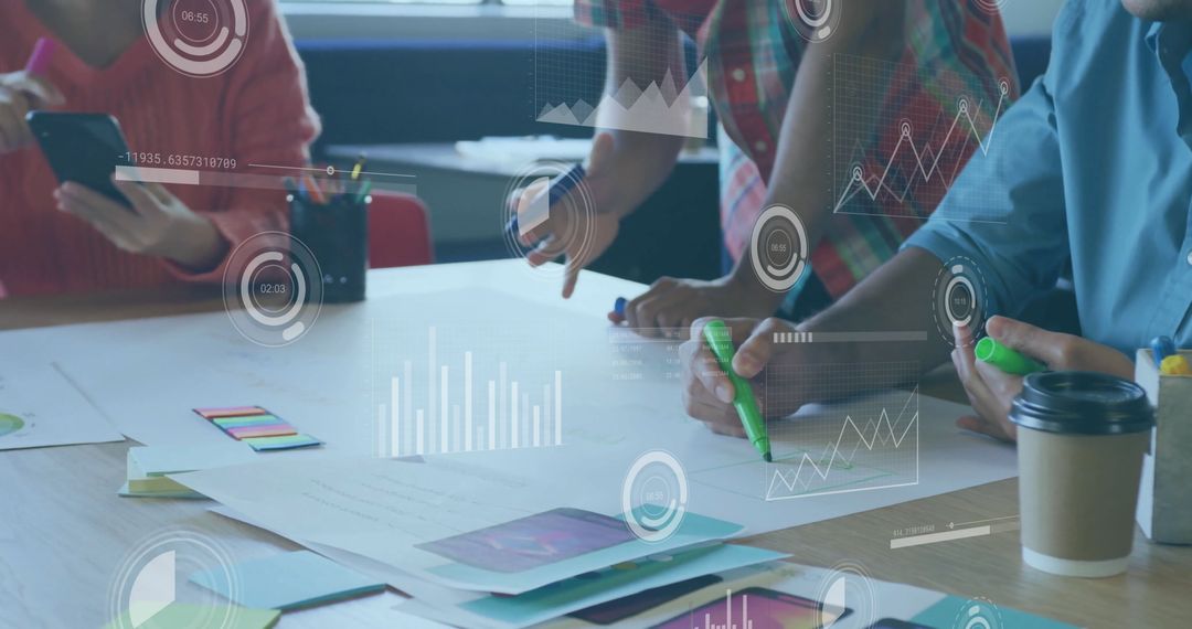 Business Team Discussing Data at Modern Office Meeting