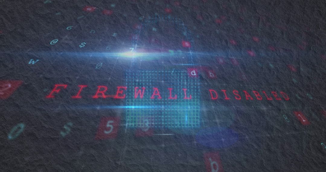 Cybersecurity Threat Warning with Firewall Disabled and Malware