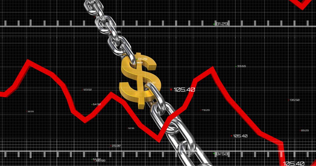 Economic Downtrend with Linked Dollar Symbol and Red Line Graph - Free Images, Stock Photos and Pictures on Pikwizard.com