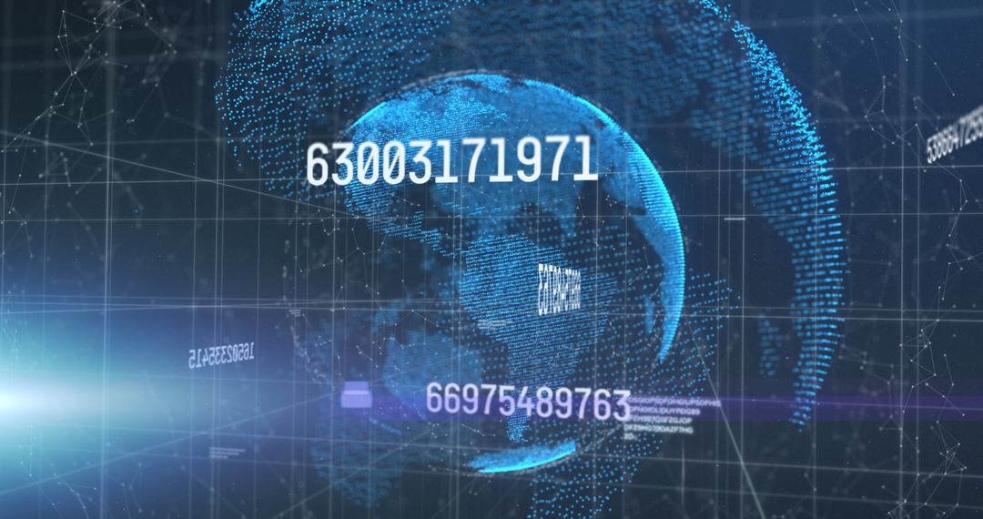 Global network connections with digital data display