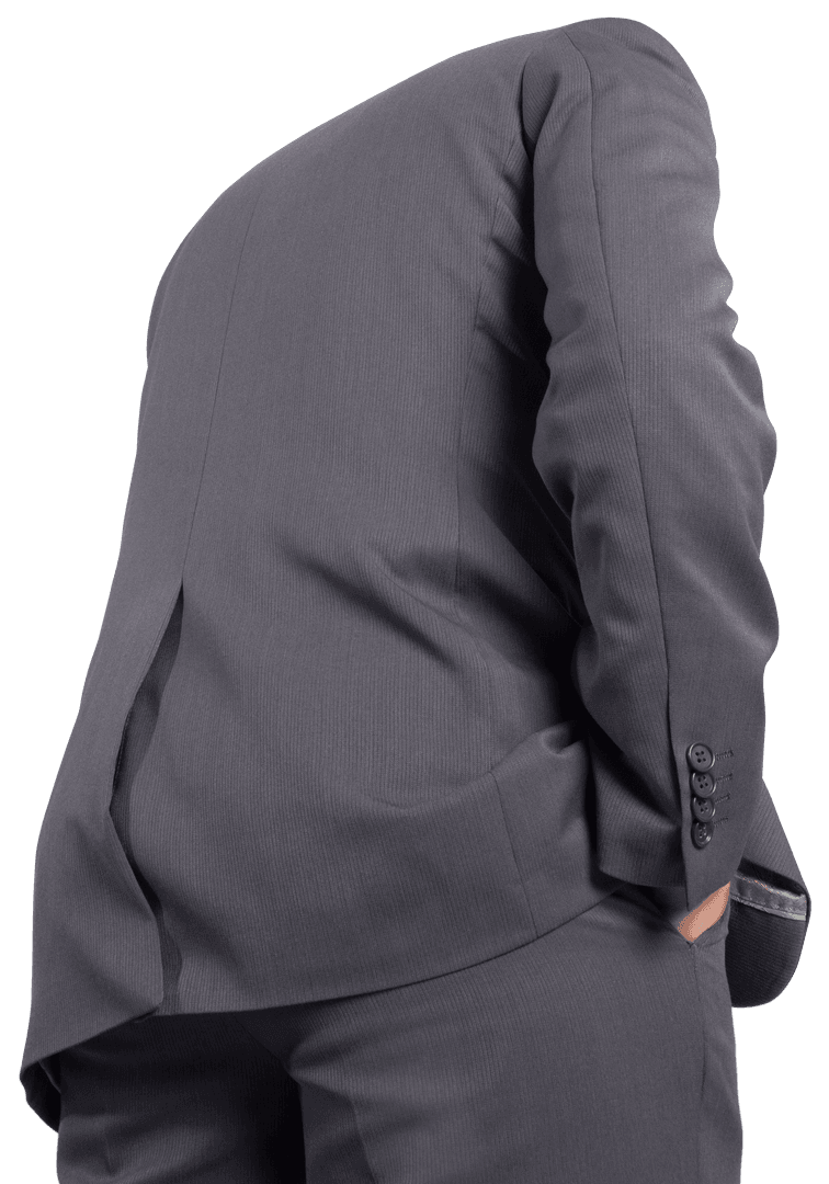 Transparent Businessman in Suit with Hands in Pocket