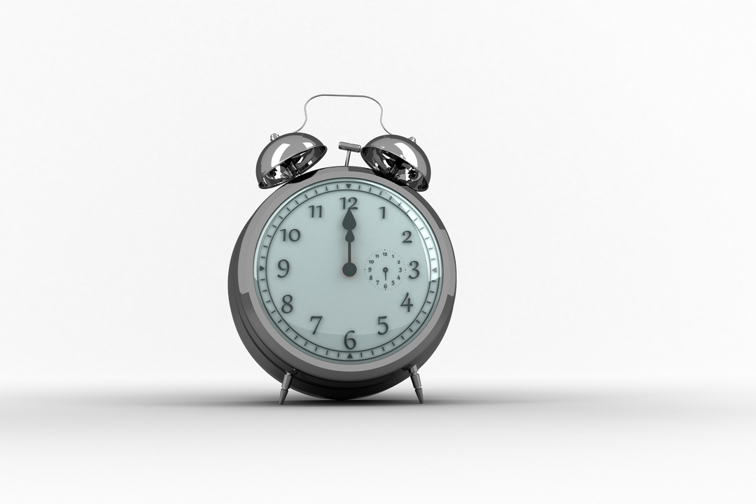 Classic Silver Alarm Clock on Transparent Background - Download Free Stock Images Pikwizard.com