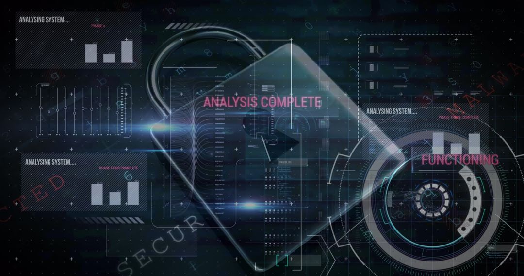 Digital Padlock Symbolizing Data Security and Analysis Completion