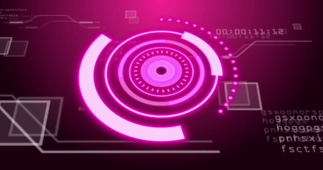 Futuristic Digital Data Processing Interface in Neon Pink