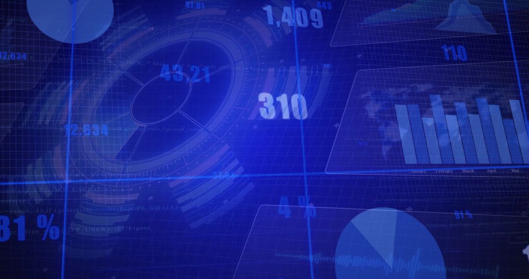 Futuristic Data Dashboard with Holographic Interface Design