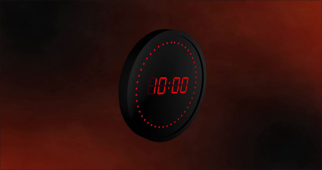 Futuristic digital timer with red led display