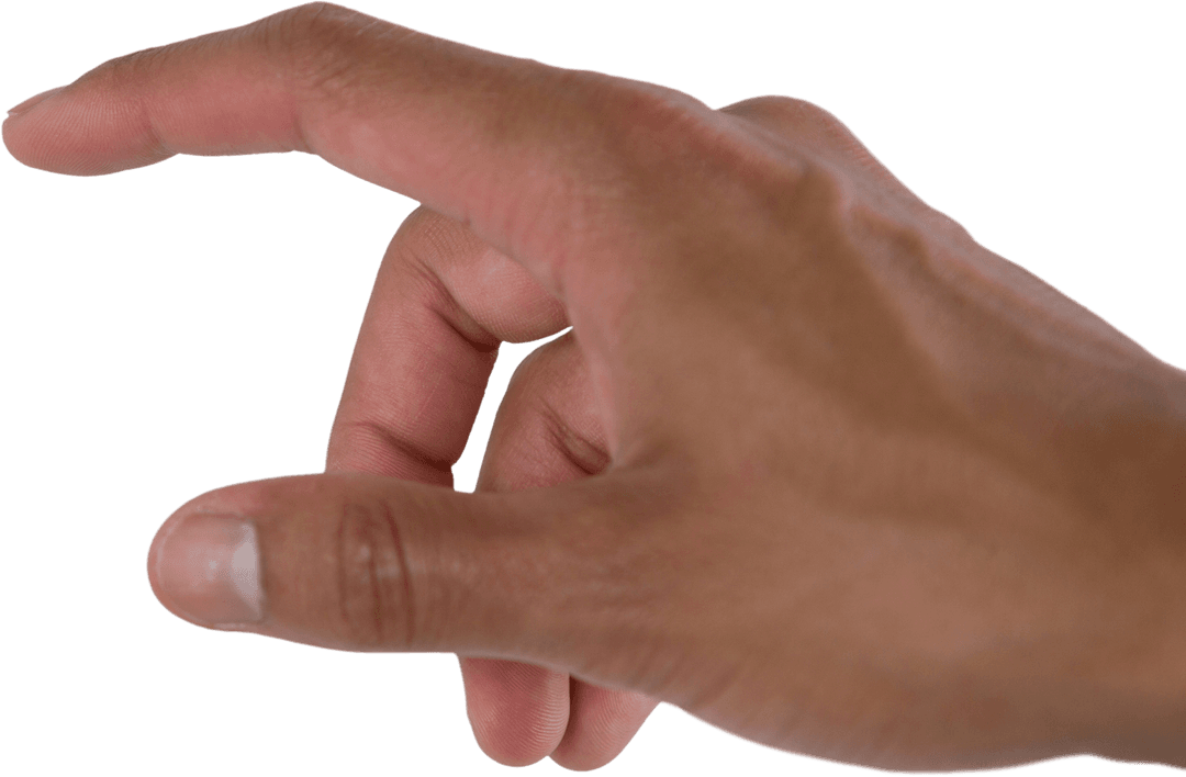 Transparent Hand Gesture Pretending to Touch Virtual Screen