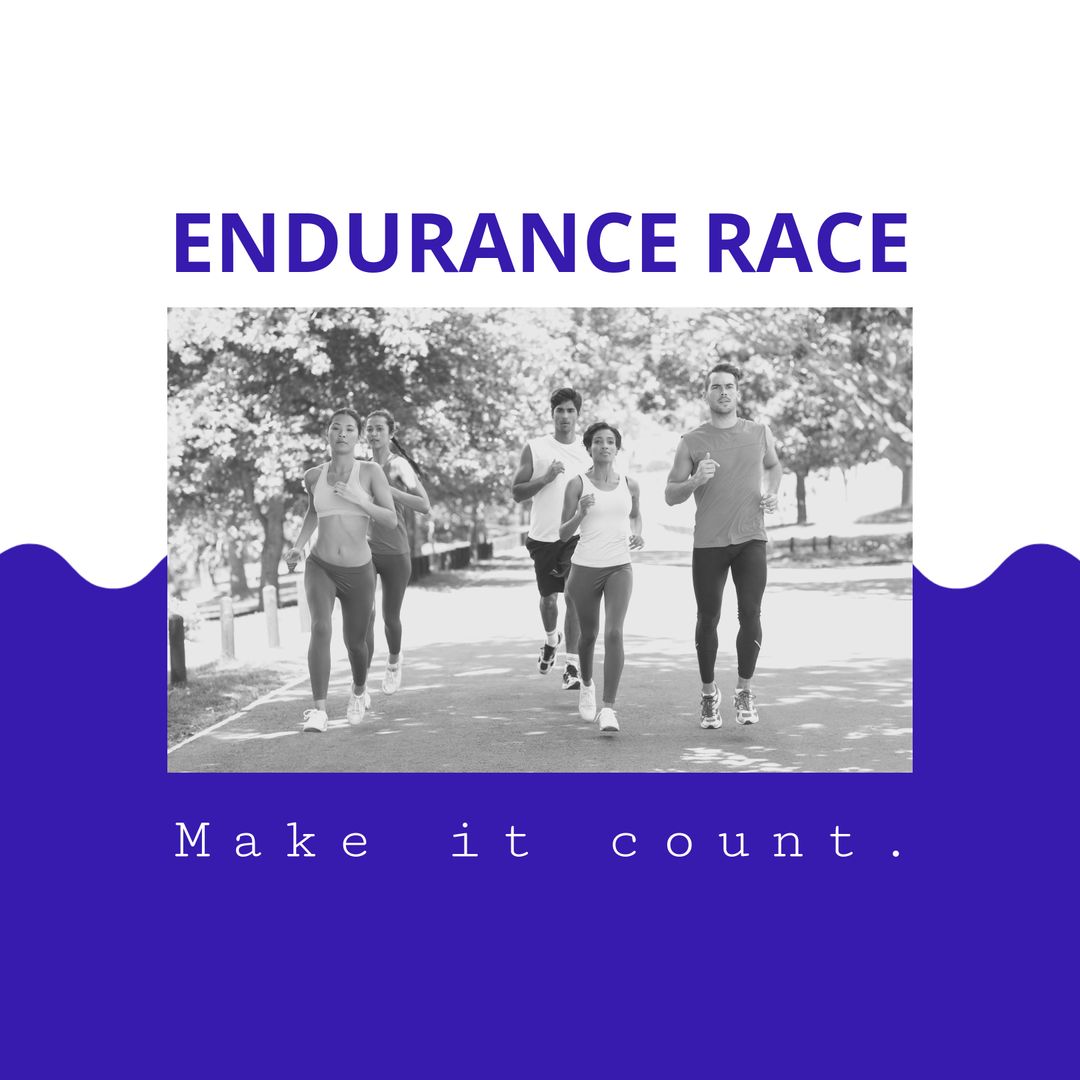 Diverse Group Participating in Endurance Race Outdoors - Download Free Stock Templates Pikwizard.com