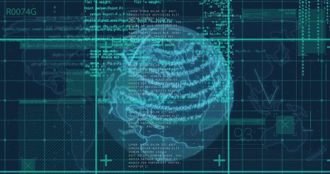 Digital Globe with Cybersecurity Network Overlay