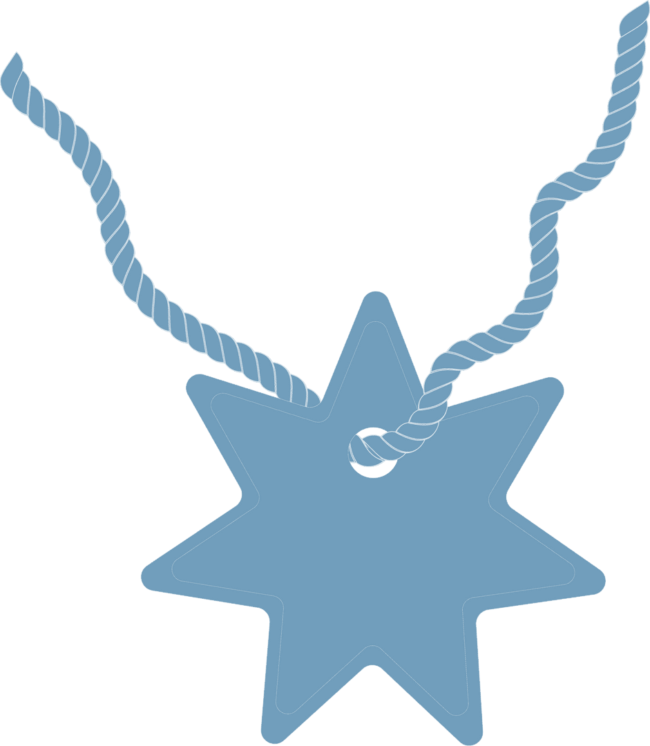 Transparent Star Shape Badge with Twisted String Illustration
