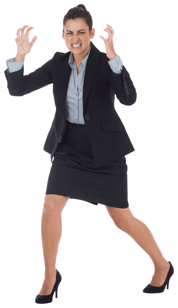 Transparent Smiling Businesswoman Looking Frustrated Annoyed