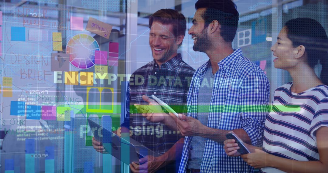 Team Analyzing Data on Interactive Digital Screen in Modern Office