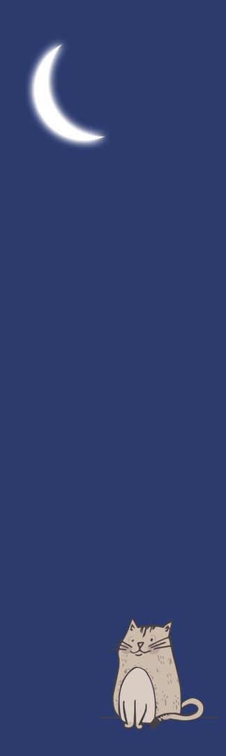 Cats and Moon Cute Bookmark Design