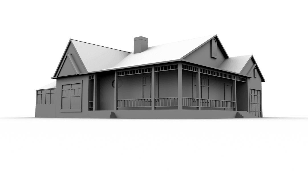 Vector Illustration of Charming White House on Transparent Background