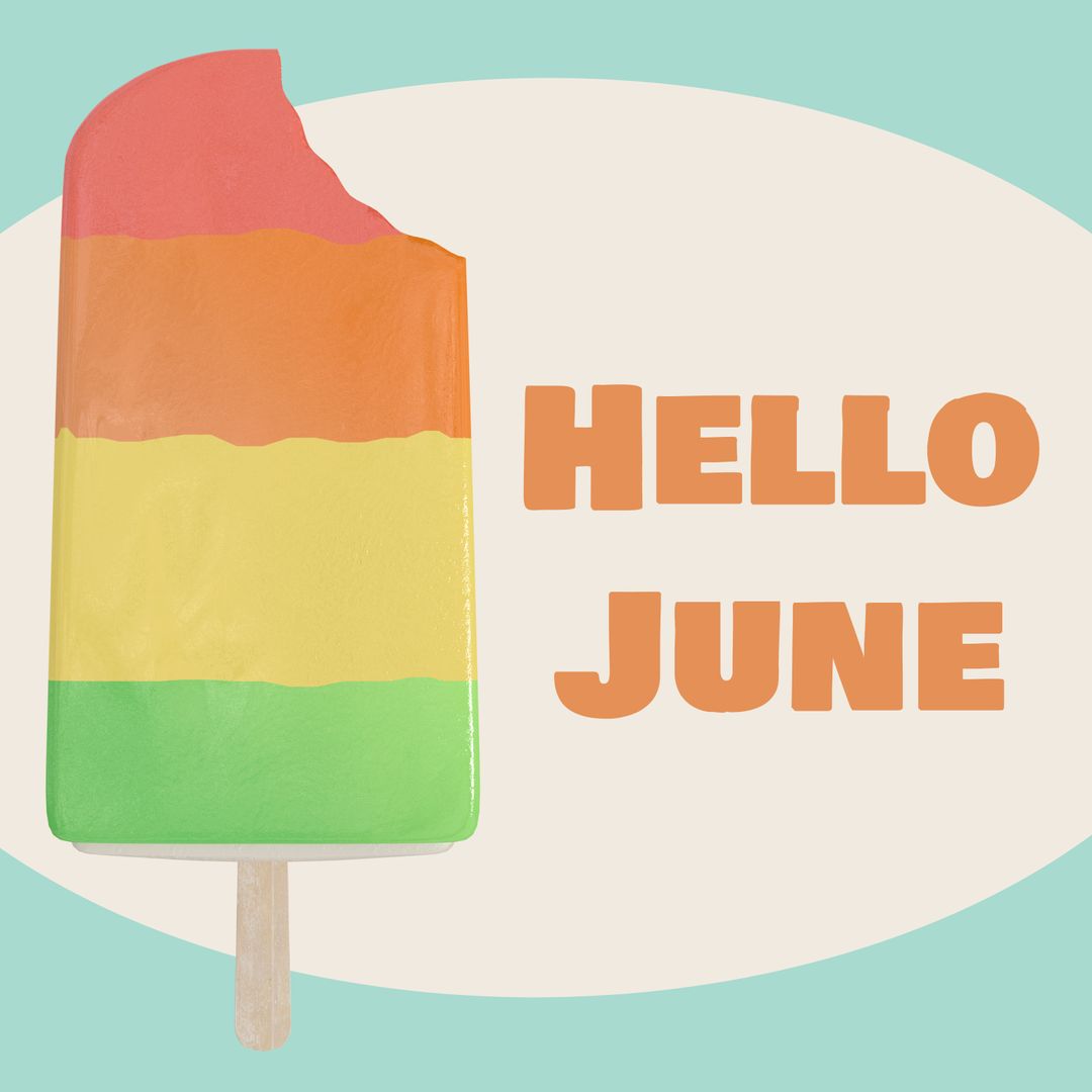 Vibrant Ice Cream Popsicle Heralding June