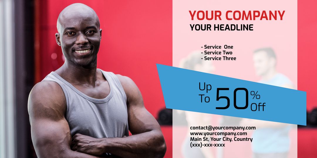 Gym Membership Offer with Motivational fitness enthusiast