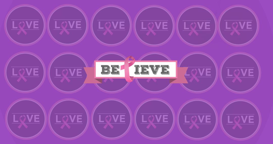 Breast Cancer Awareness Ribbons with Inspirational Messages