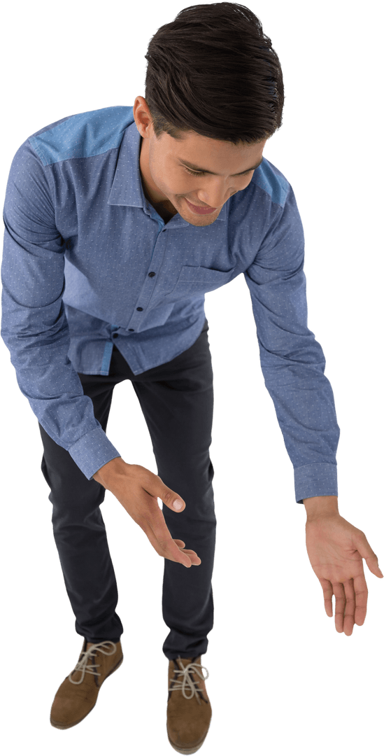 Transparent Image of Businessman Bending with Welcoming Gesture