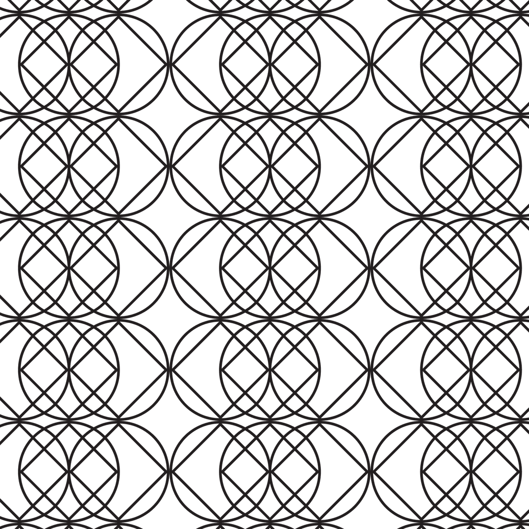 Geometric Circle Pattern Black Circles on Transparent Background