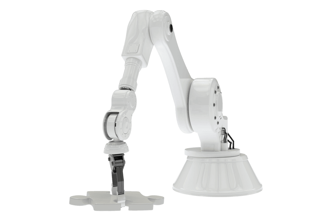 Transparent Robot Arm Holding Puzzle Piece