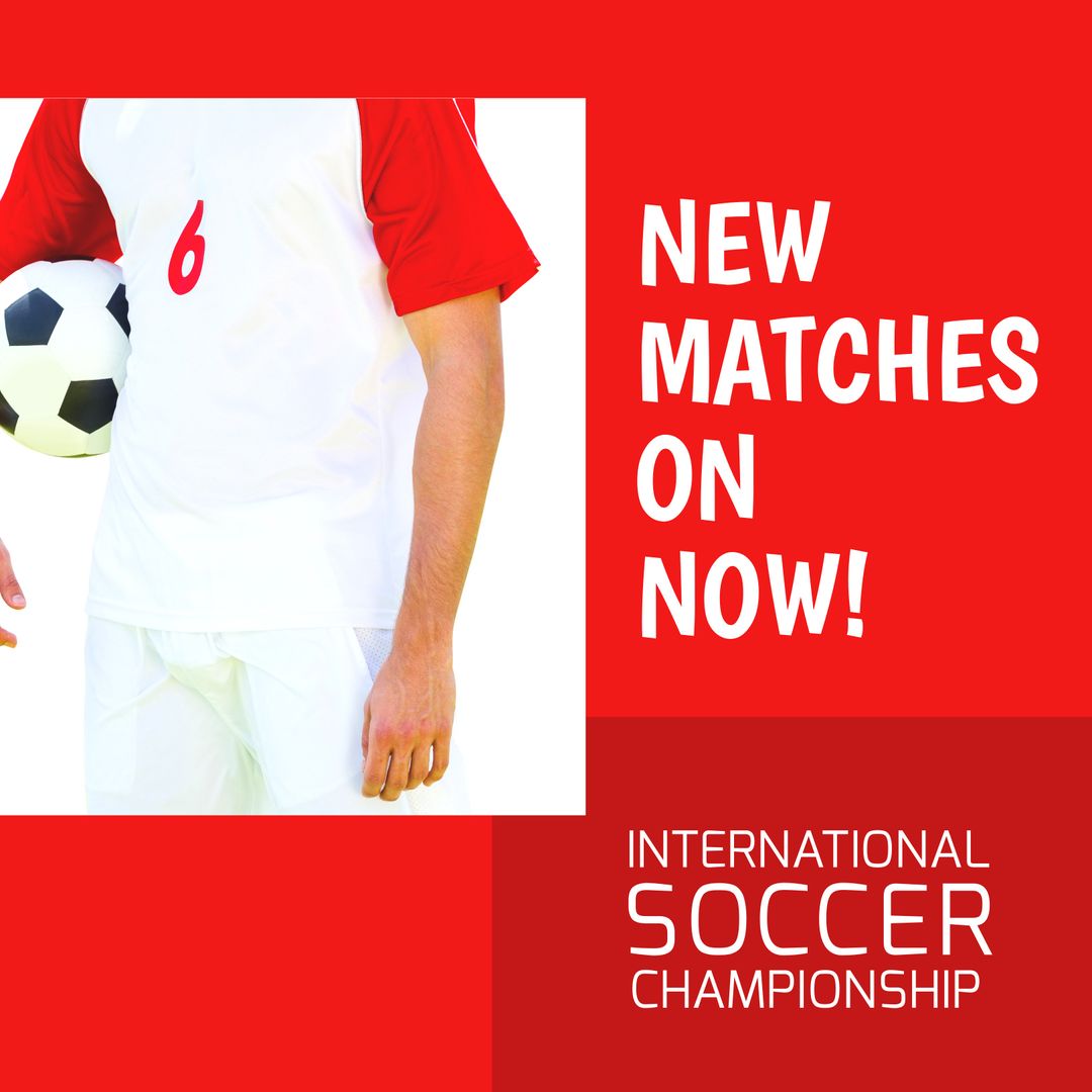 Caucasian Soccer Player Promoting International Soccer Championship