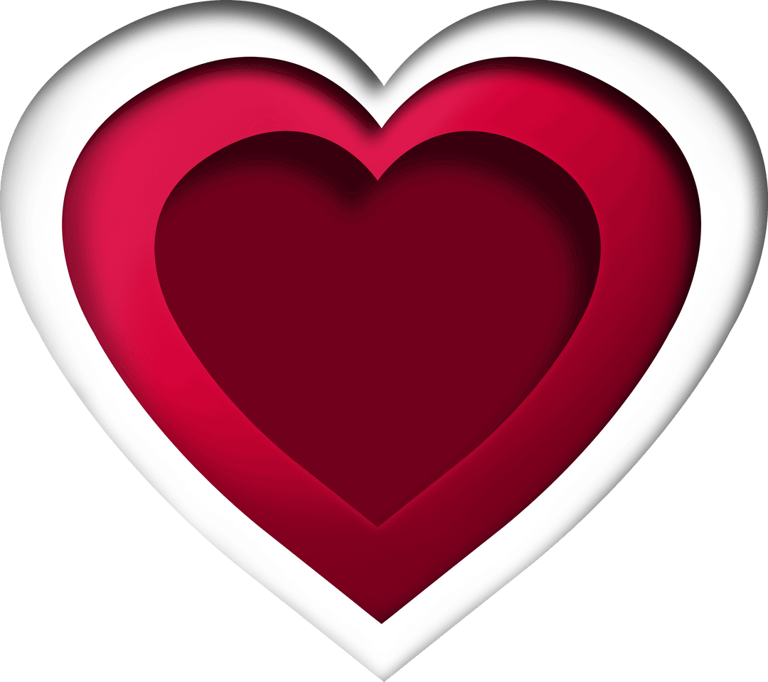 Transparent Layered Red and Silver Heart Illustrations