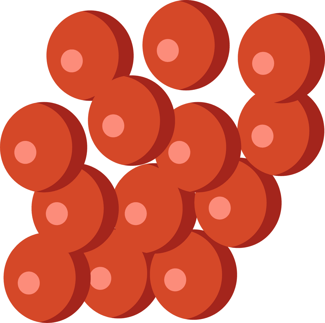 Abstract Red Disks with Shadows on Transparent Background