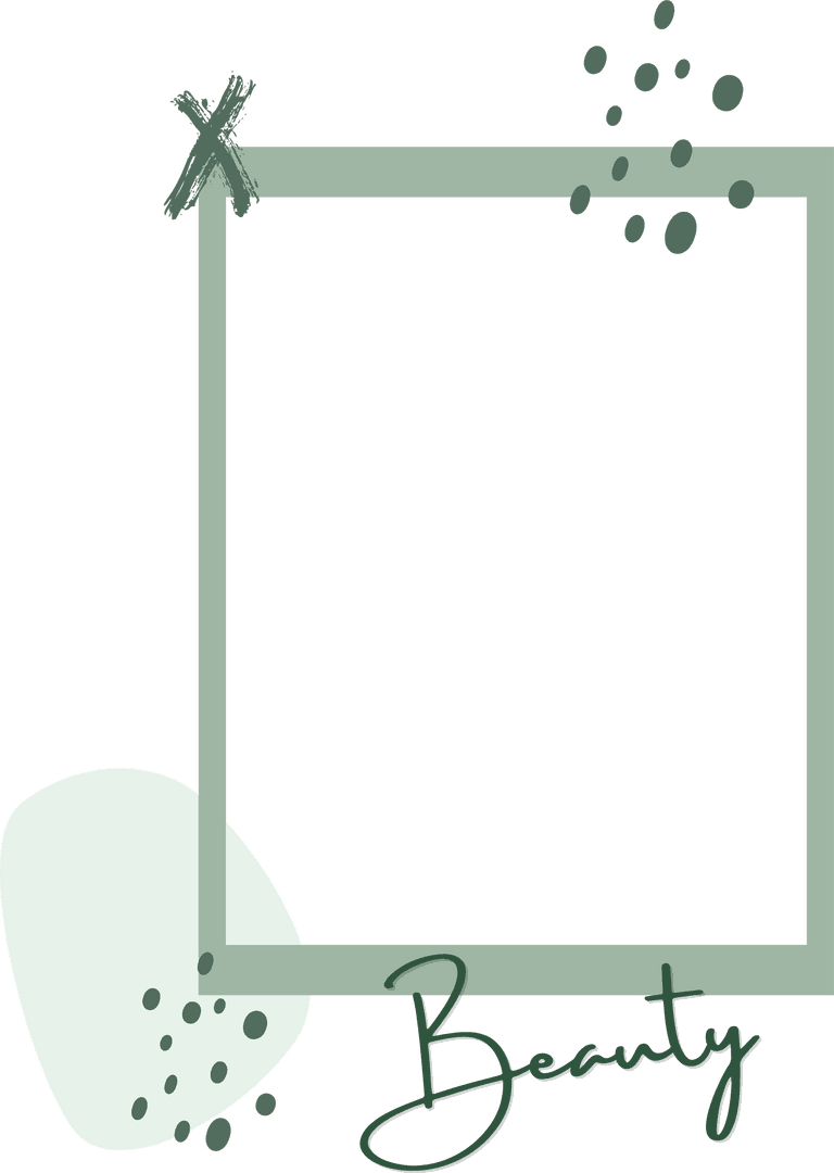 Transparent Minimalist Pale Green Frame with Modern Artistic Touches