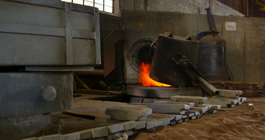 Molten Metal Pouring in Industrial Foundry - Free Images, Stock Photos and Pictures on Pikwizard.com