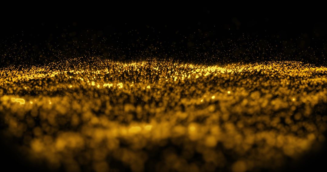 Abstract Yellow Digital Wave on Black Background