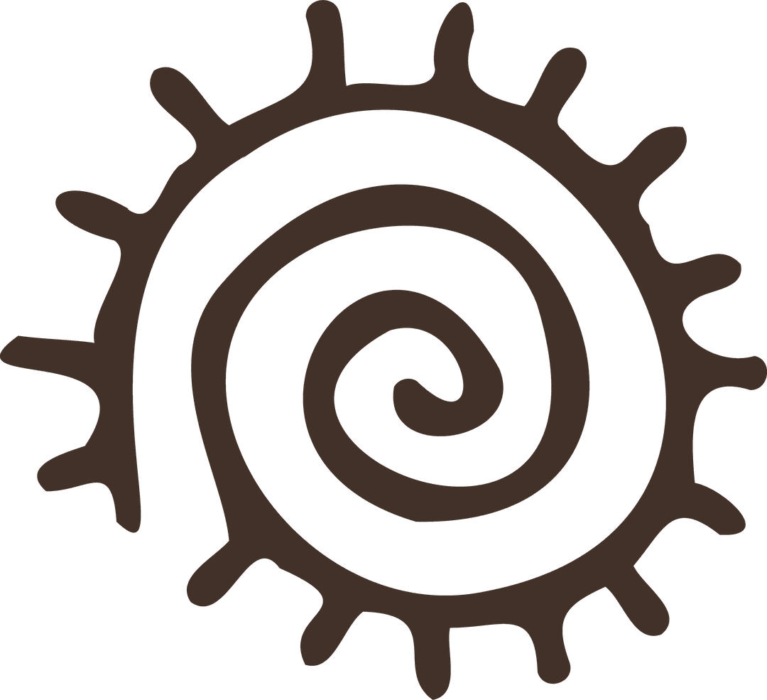 Abstract Spiral with Radiating Lines on Transparent Background