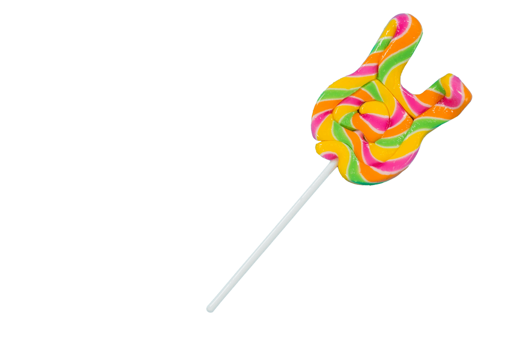 Colorful Lollipop on Transparent Background