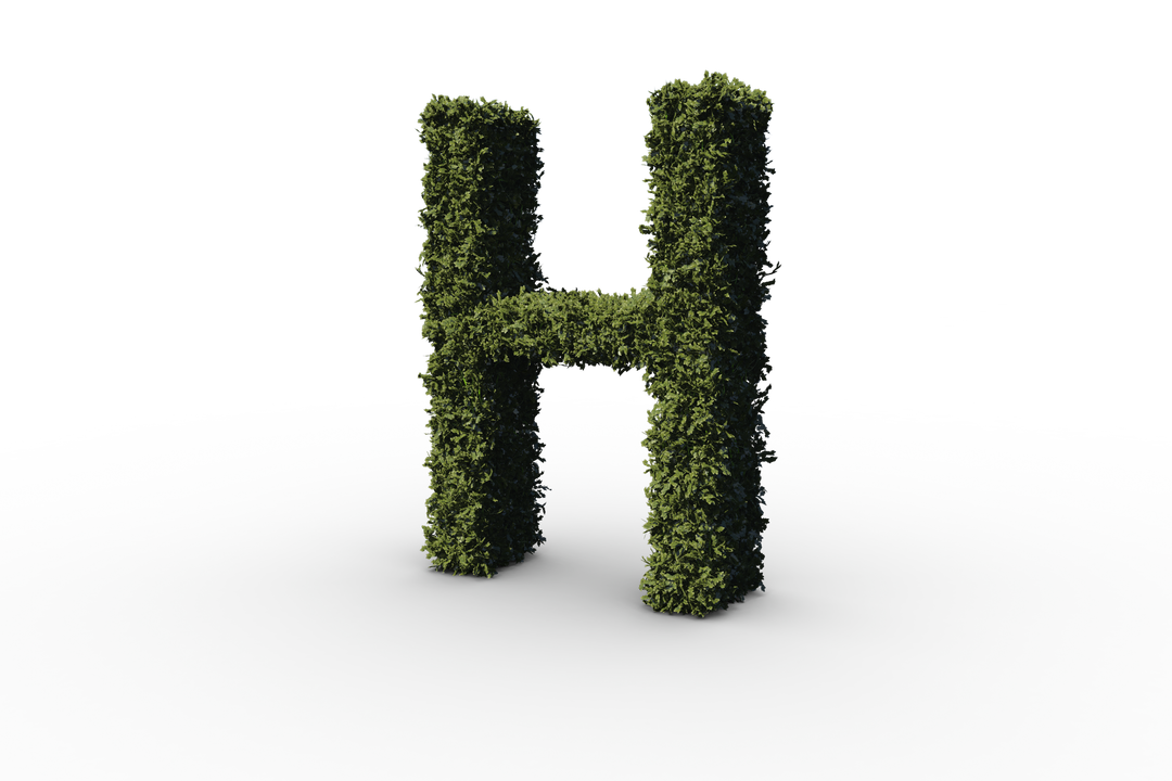 3D Green Leafy Letter H with Transparent Background - Download Free Stock Images Pikwizard.com