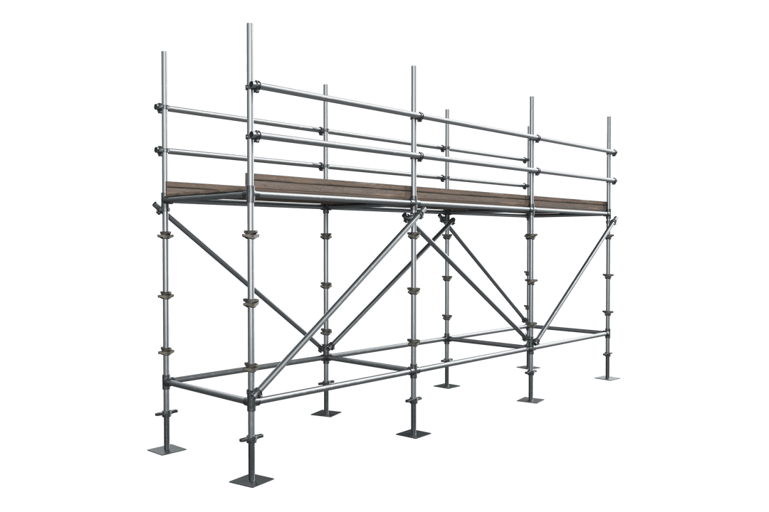Transparent 3D Industrial Scaffolding Structure for Construction Projects