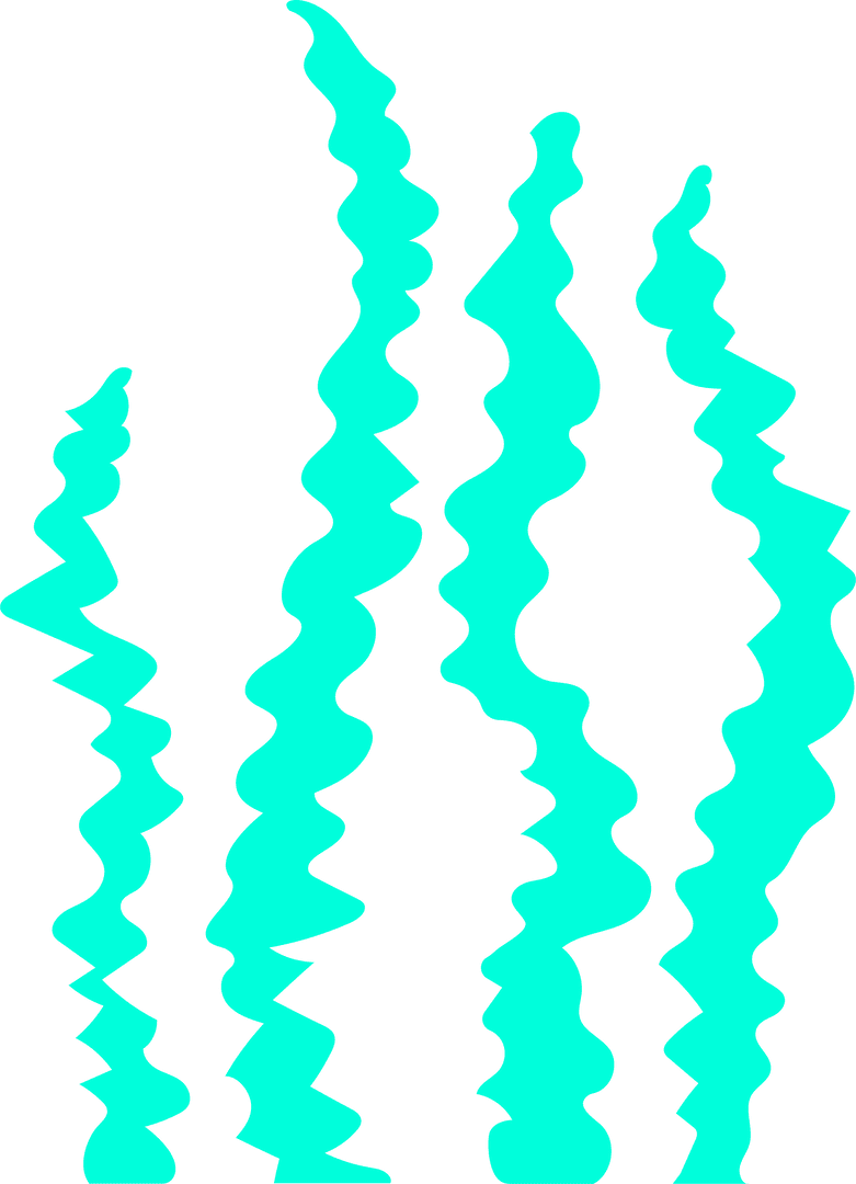 Abstract Turquoise Waves Transparent Background