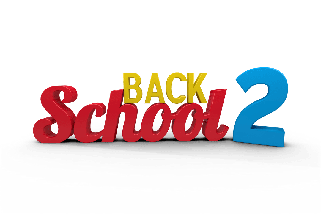 Colorful Transparent Back 2 School Text Vector Design