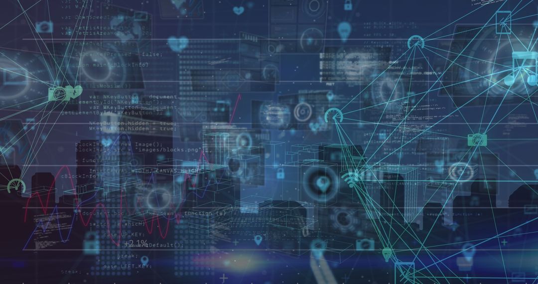 Futuristic Digital Interface: Data Overlays and Global Networks