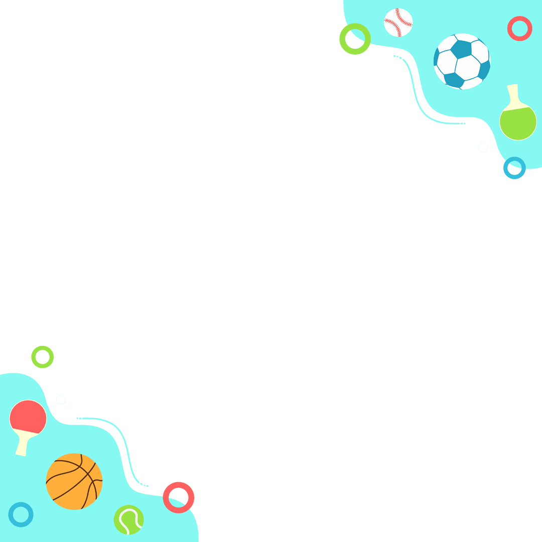 Transparent Sports Science Vector Border with Athletic Icons