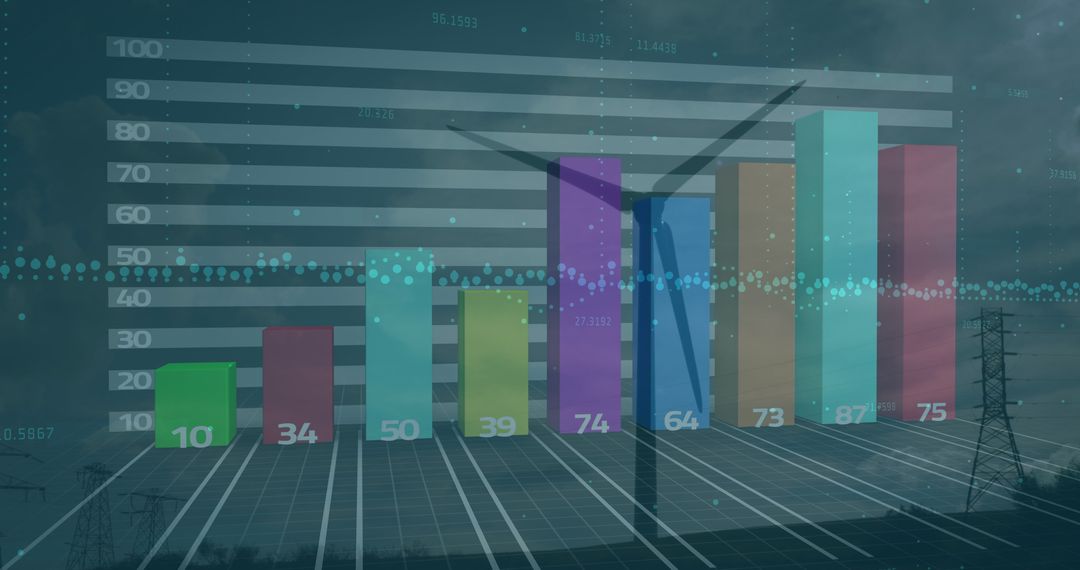 Renewable Energy Graphic Overlay on Wind Turbine Scenery