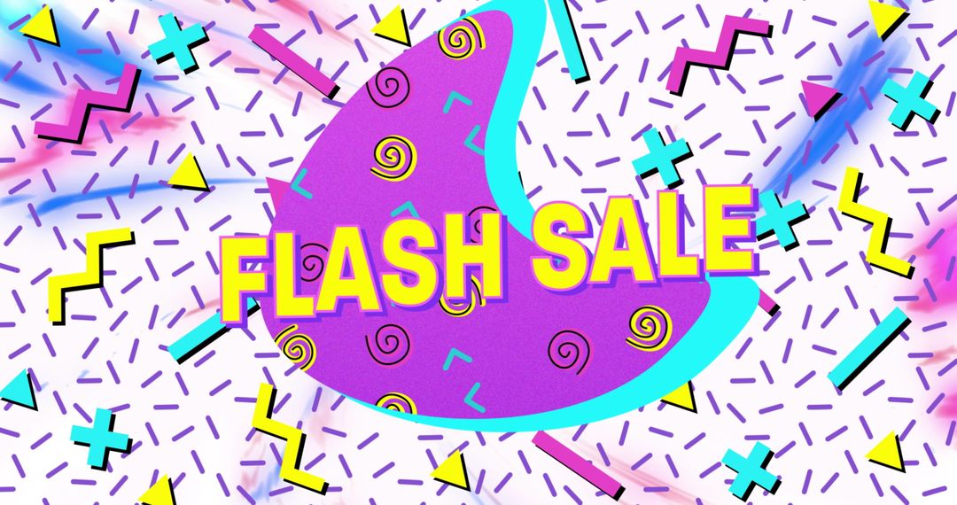 Retro Flash Sale Banner with Bold Abstract Design