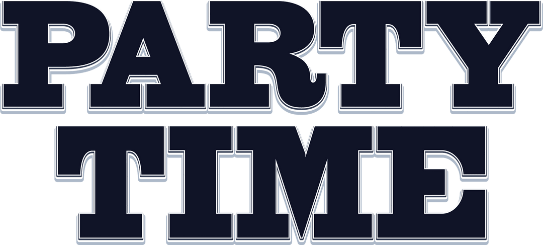 Bold Party Time Text on Transparent Background