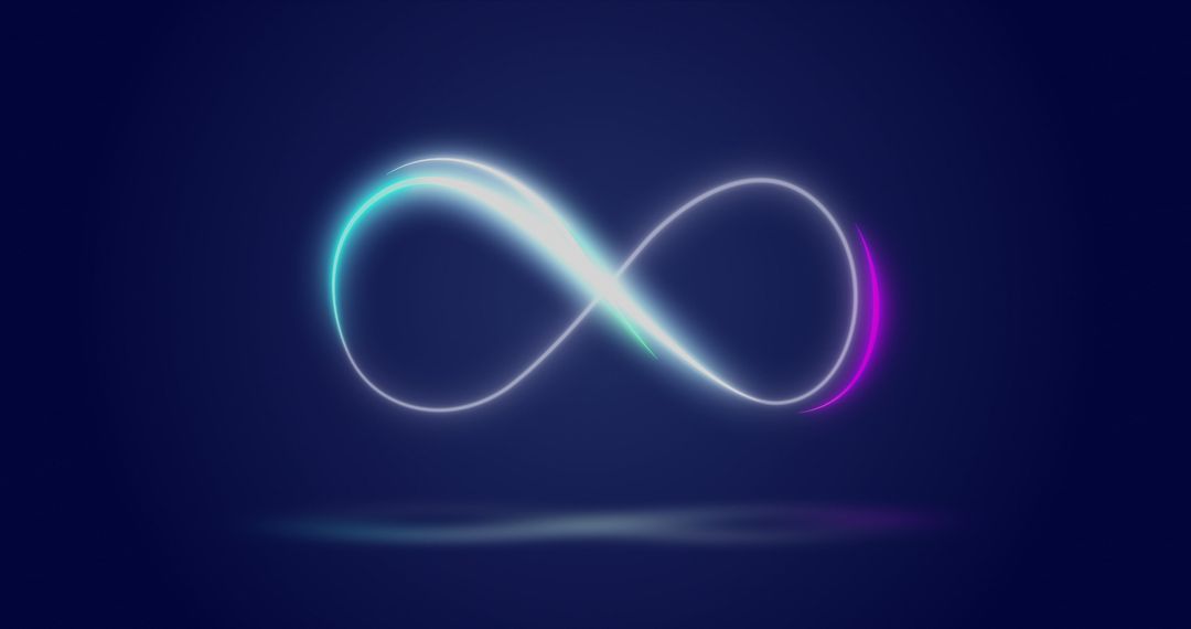 Glowing Infinity Symbol on Dark Background