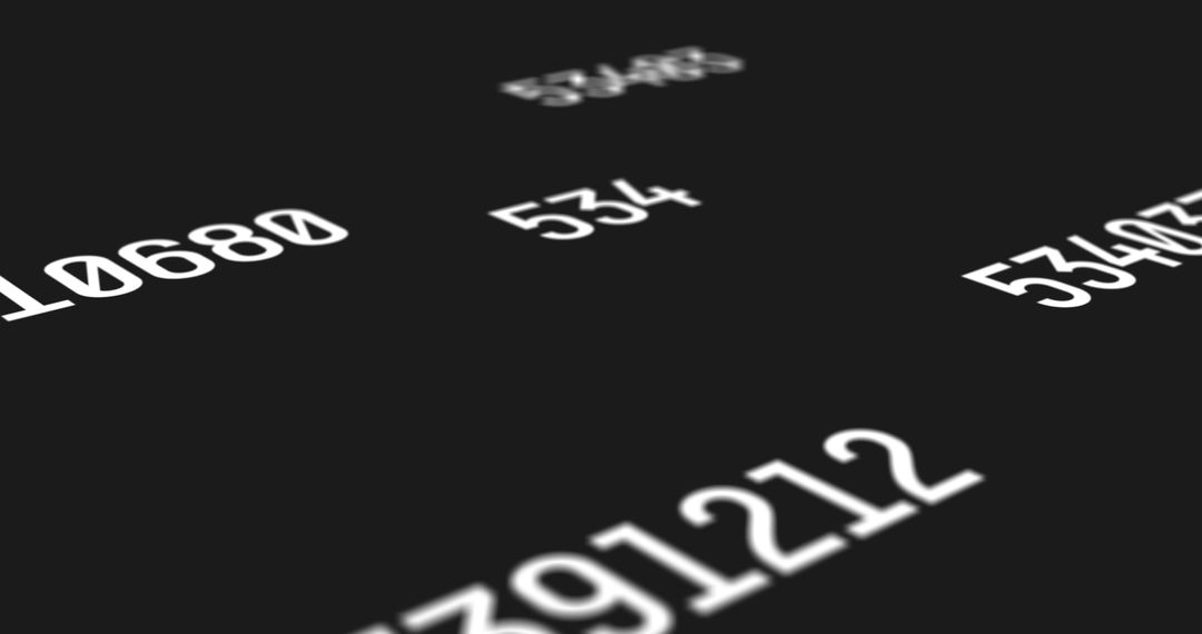 Dynamic Numbers Over Black Background
