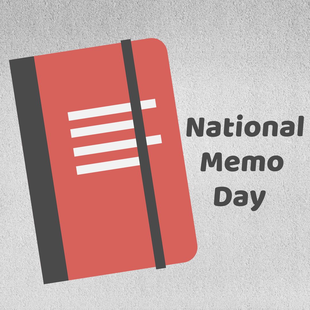 National Memo Day Celebration with Red Notebook Graphic